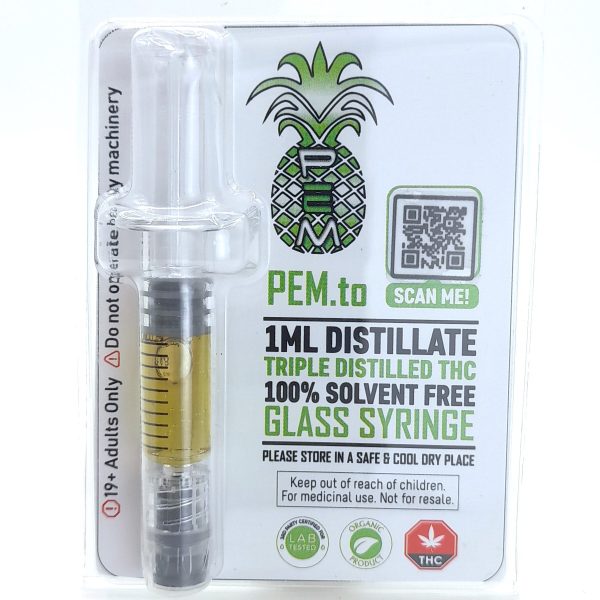 Pineapple Express Meds THC distillate syringe for versatile cannabis consumption.