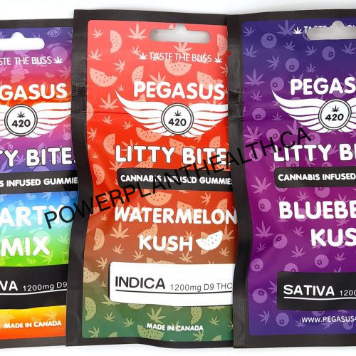 Pegasus420 1200mg Litty Bites Gummies featuring fruity flavors, premium Delta-9 THC, and consistent effects for relaxation and relief.