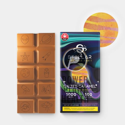 Stellar 1000mg Chocolate Bar with rich chocolate flavor, pure THC distillate, and potent effects for an elevated experience.