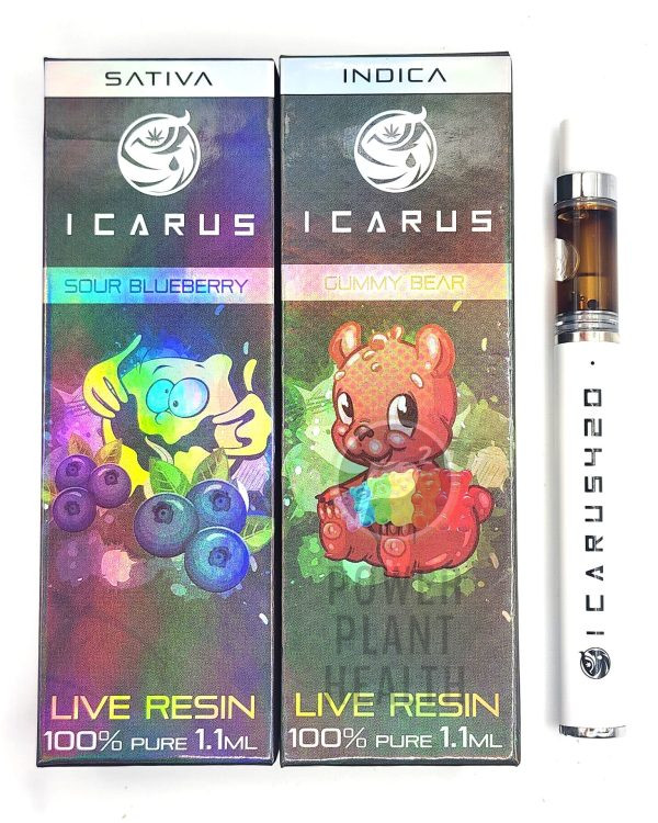 Icarus420 Live Resin Vape Pen with sleek design and pure Delta-9 THC extract