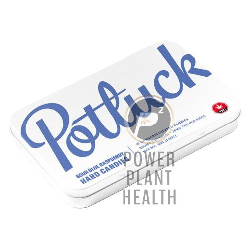 Potluck 300mg Hard Candy in vibrant packaging showcasing THC content