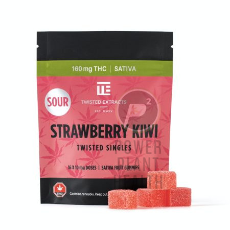 Twisted Extracts 160mg Sour Fruit Gummy with bold sour fruit flavor and precisely measured THC for a calming experience.