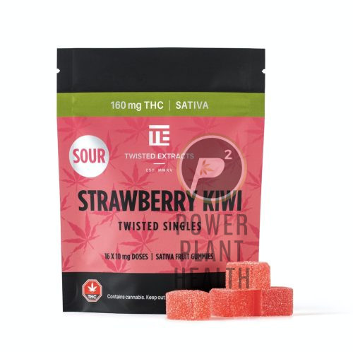 Twisted Extracts 160mg Sour Fruit Gummy with bold sour fruit flavor and precisely measured THC for a calming experience.