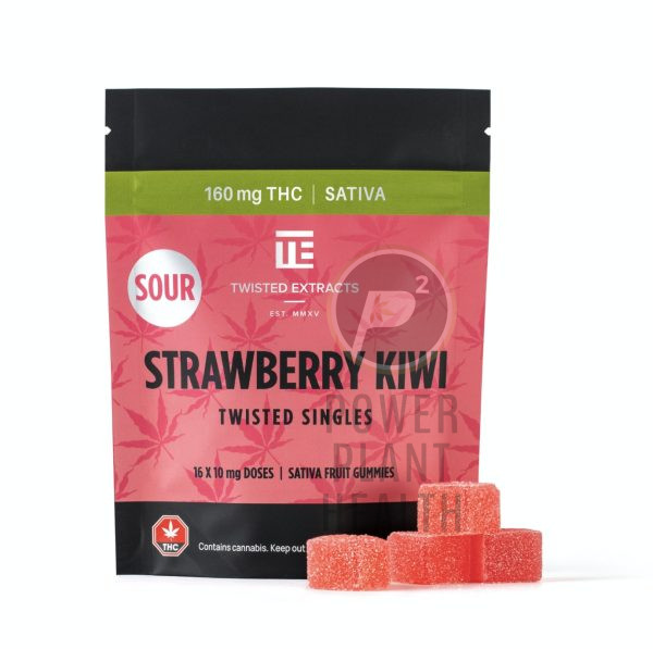 Twisted Extracts 160mg Sour Fruit Gummy with bold sour fruit flavor and precisely measured THC for a calming experience.