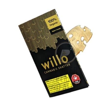 Willo Organic Shatter with golden translucent texture and sticky finish reflecting premium quality