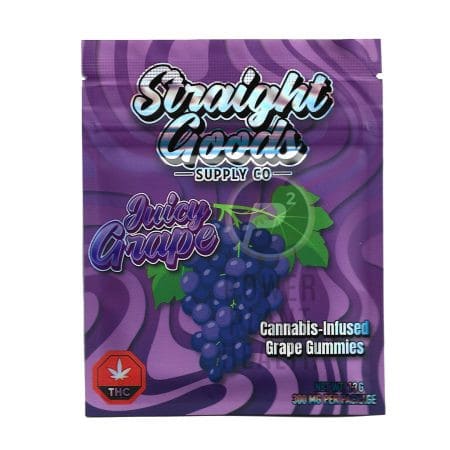 Straight Goods 300mg Gummy with vibrant fruity flavors and compact, travel-friendly packaging