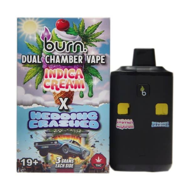 Burn Dual Chamber Vape with sleek design, dual chambers, and pure, flavorful vapor for versatile vaping.