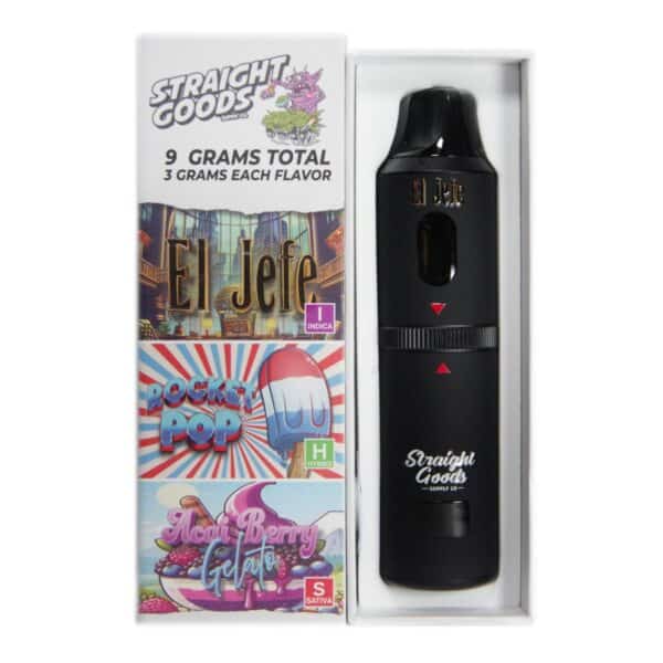 Straight Goods 9g Triple Chamber Vape with sleek design and large capacity