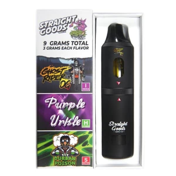 Straight Goods 9g Triple Chamber Vape with sleek design and large capacity