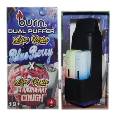 Burn 4g Live Resin Dual Puffer with dual flavors for enhanced vaping enjoyment.